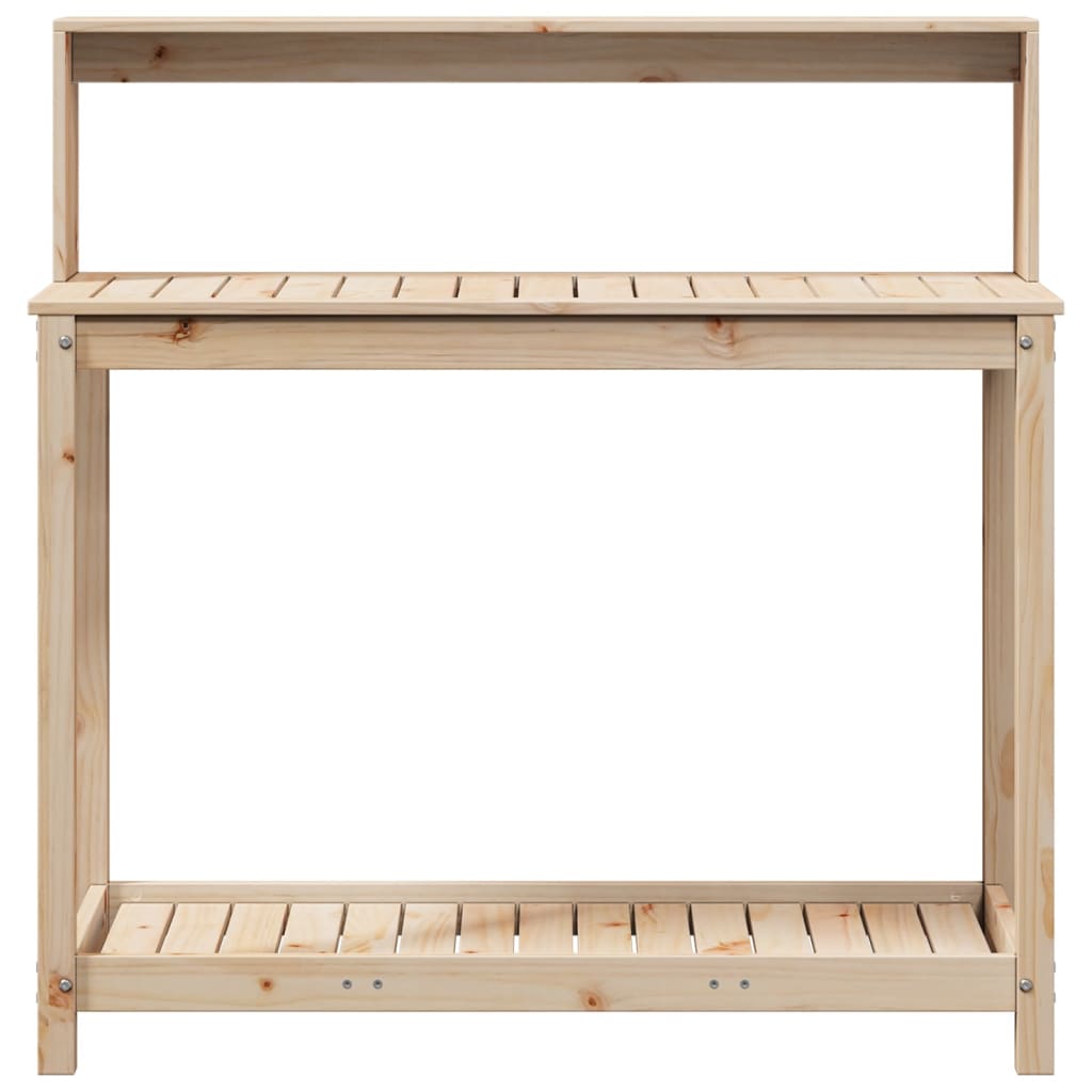 vidaXL Potting Table with Shelves 42.5"x19.7"x43.1" Solid Wood Pine-4