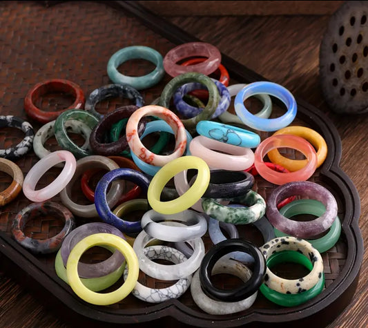 Handmade stone rings various colors