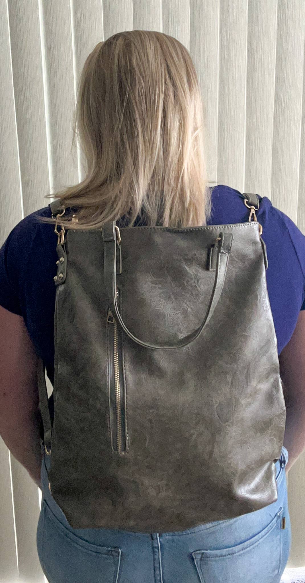 Softest Vegan Leather Backpack Convertible Crossbody Bag