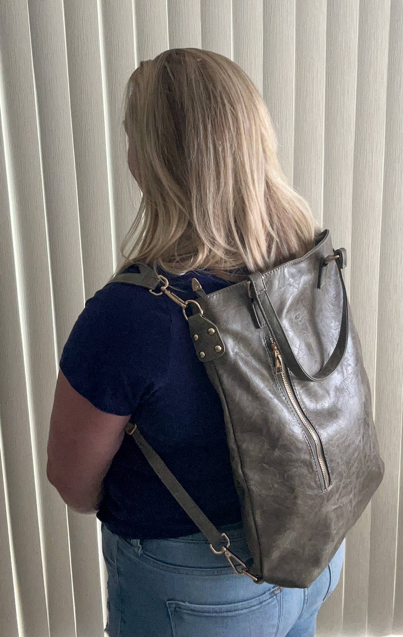 Softest Vegan Leather Backpack Convertible Crossbody Bag