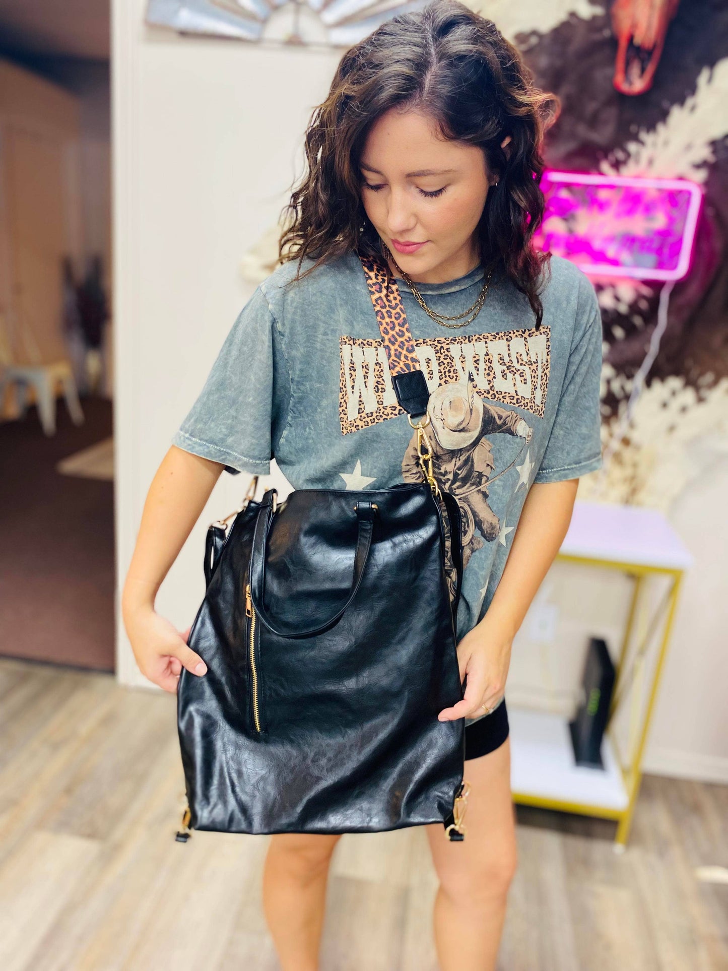 Softest Vegan Leather Backpack Convertible Crossbody Bag