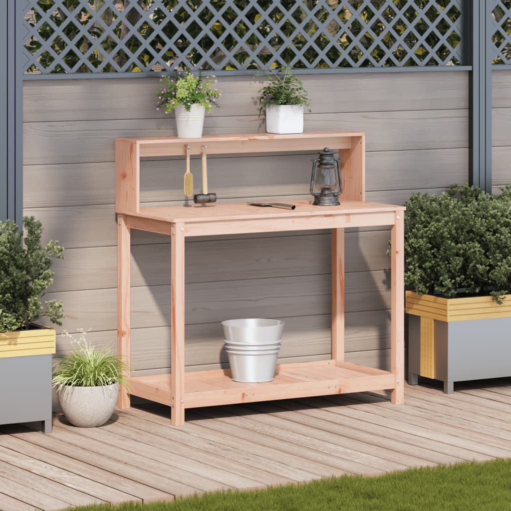 vidaXL Potting Table with Shelves 42.5"x19.7"x43.1" Solid Wood Douglas-2