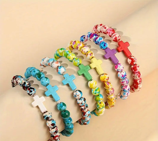 Beaded Cross Bracelet