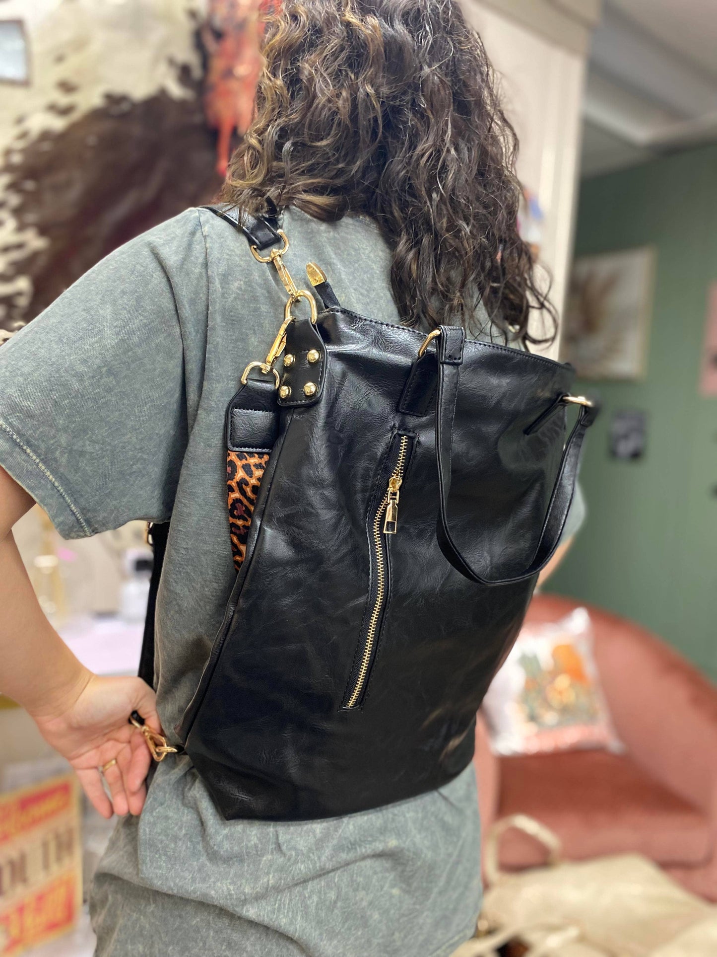 Softest Vegan Leather Backpack Convertible Crossbody Bag